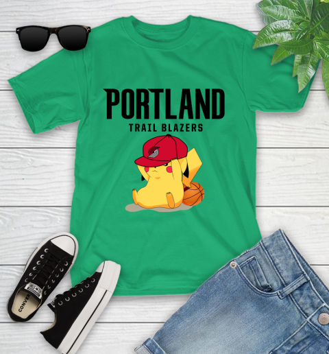 NBA Pikachu Basketball Sports Portland Trail Blazers Youth T-Shirt 6