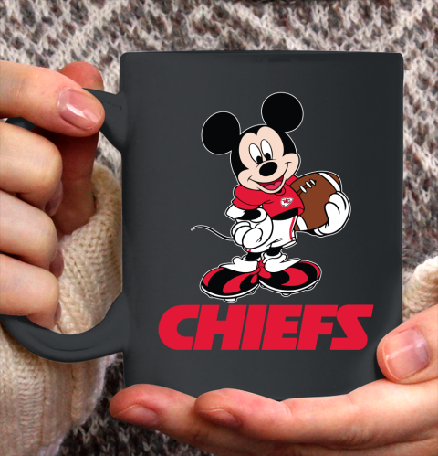 NFL Football Kansas City Chiefs Cheerful Mickey Mouse Shirt Ceramic Mug 11oz