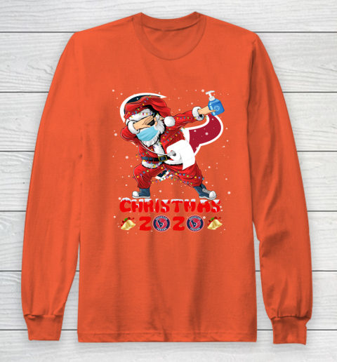 Houston Texans Funny Santa Claus Dabbing Christmas 2020 NFL Long Sleeve T-Shirt 3