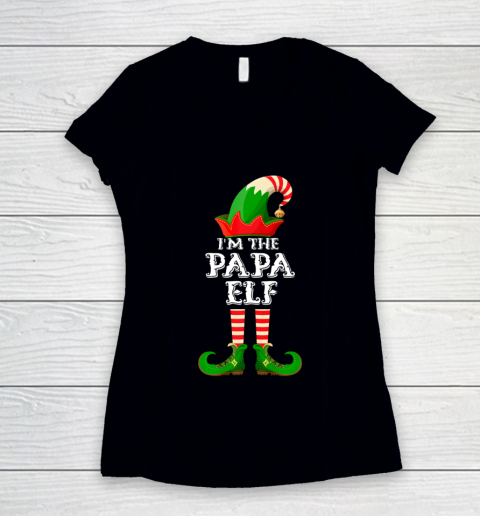 Papa Elf Funny Matching Family Group Christmas Gifts Women's V-Neck T-Shirt