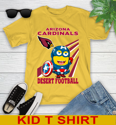 NFL Football Arizona Cardinals Captain America Marvel Avengers Minion Shirt Youth T-Shirt 9