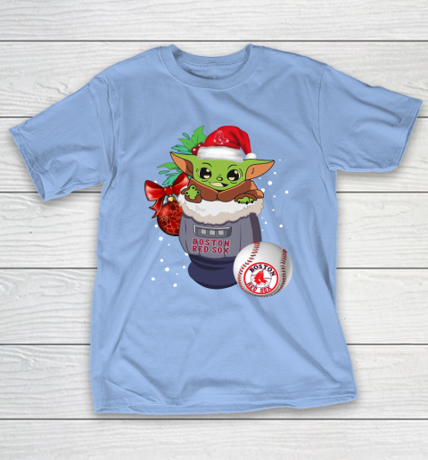 Boston Red Sox Christmas Baby Yoda Star Wars Funny Happy MLB T