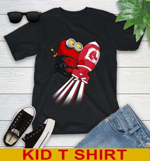 MLB Baseball Boston Red Sox Deadpool Minion Marvel Shirt Youth T-Shirt