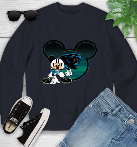 NFL Carolina Panthers Mickey Mouse Disney Football T Shirt Youth Sweatshirt 3
