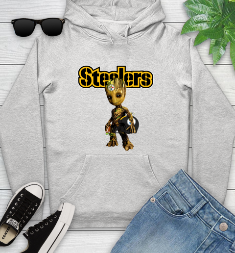 Pittsburgh Steelers NFL Football Groot Marvel Guardians Of The Galaxy Youth Hoodie