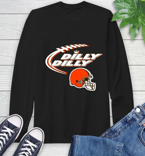 NFL Cleveland Browns Dilly Dilly Football Sports Long Sleeve T-Shirt 2