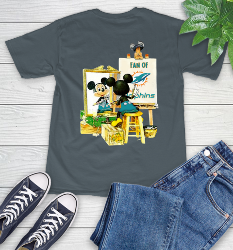 NFL Football Miami Dolphins Mickey Drawing Shirt 7