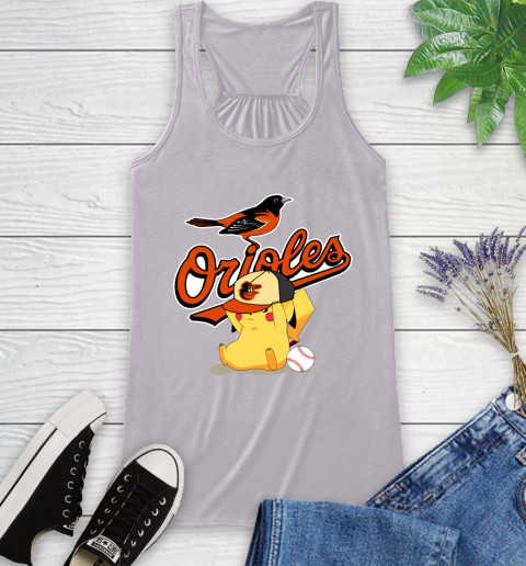 MLB Pikachu Baseball Sports Baltimore Orioles Racerback Tank 5