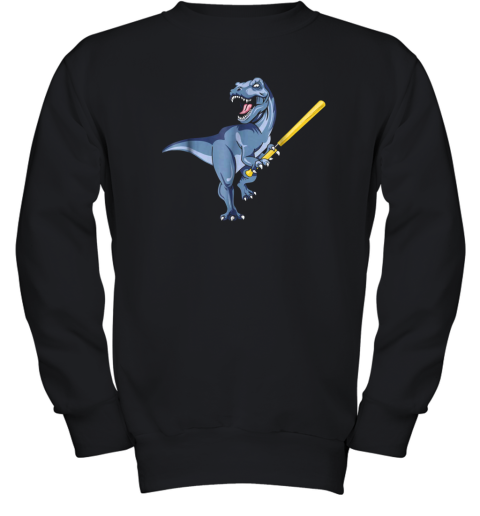 Dinosaur Baseball Shirt October Bat Ball Park Kid TRex Gift Youth Sweatshirt