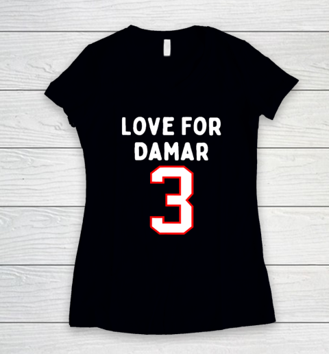 Pray Love For 3 Damar Women's V-Neck T-Shirt