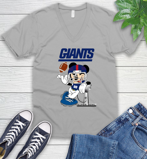 NFL newyork giants Mickey Mouse Disney Super Bowl Football T Shirt V-Neck T-Shirt 4