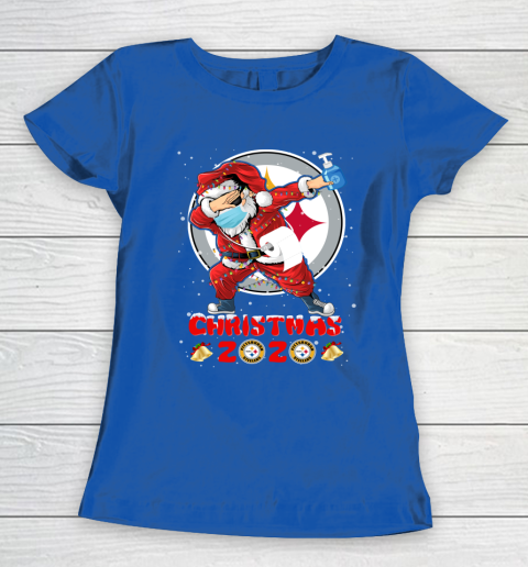 Pittsburgh Steelers Funny Santa Claus Dabbing Christmas 2020 NFL Women's T-Shirt 8