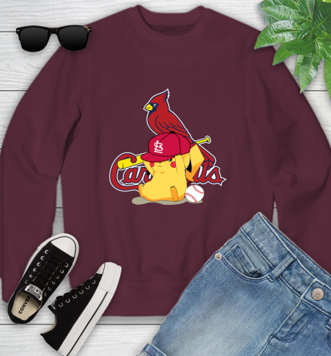 MLB Pikachu Baseball Sports St.Louis Cardinals Youth Sweatshirt - Image 6