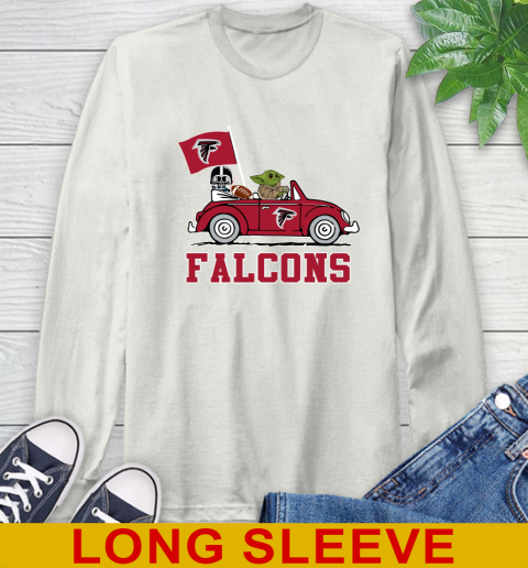 NFL Football Atlanta Falcons Darth Vader Baby Yoda Driving Star Wars Shirt Long Sleeve T-Shirt 12