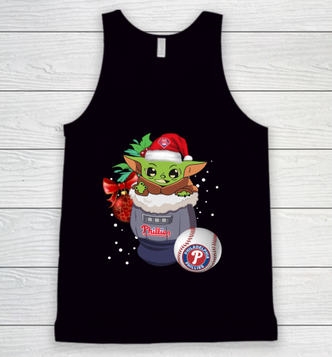 Philadelphia Phillies Christmas Baby Yoda Star Wars Funny Happy MLB Tank Top