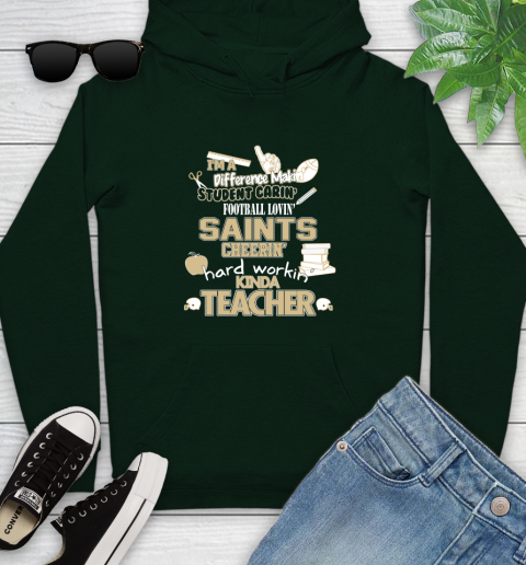 New Orleans Saints NFL I'm A Difference Making Student Caring Football Loving Kinda Teacher Youth Hoodie 14