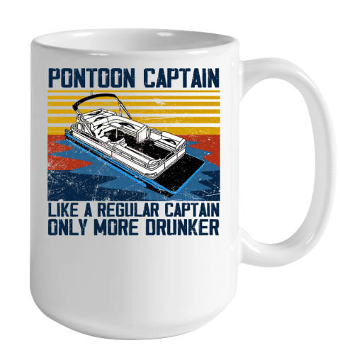 Pontoon Captain Like A Regular Captain Only More Drunker Color Changing Mug 15oz 2