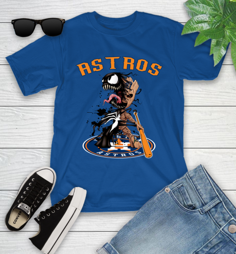 MLB Houston Astros Baseball Venom Groot Guardians Of The Galaxy Youth T-Shirt 9