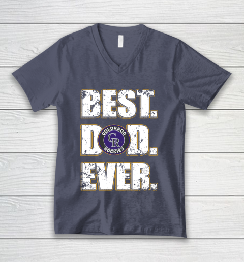 MLB Colorado Rockies Baseball Best Dad Ever Family Shirt V-Neck T-Shirt 7