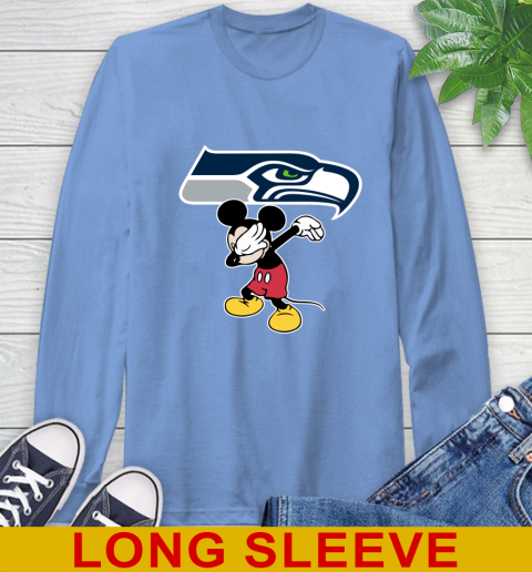 Seattle Seahawks NFL Football Dabbing Mickey Disney Sports Long Sleeve T-Shirt 11