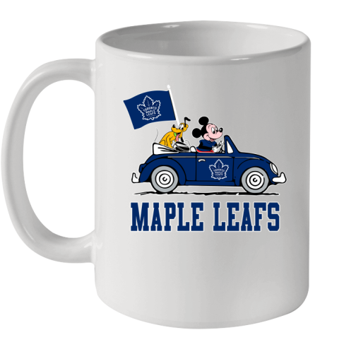 NHL Hockey Toronto Maple Leafs Pluto Mickey Driving Disney Shirt Ceramic Mug 11oz