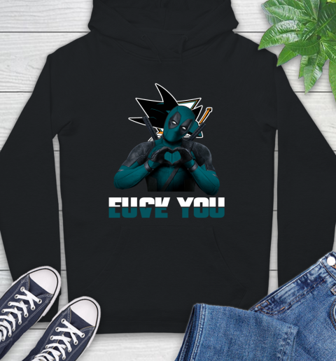 NHL San Jose Sharks Deadpool Love You Fuck You Hockey Sports Hoodie