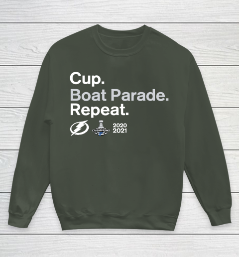 Cup Boat Parade Repeat Tampa bay Lightnings Stanley Hockey 2021 Youth Sweatshirt 8