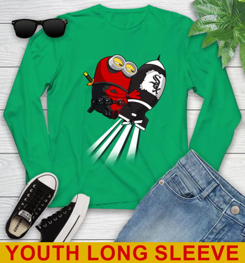 MLB Baseball Chicago White Sox Deadpool Minion Marvel Shirt Youth Long Sleeve 7