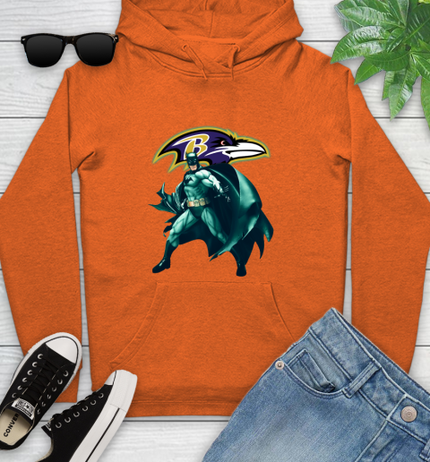 NFL Batman Football Sports Baltimore Ravens Youth Hoodie 5