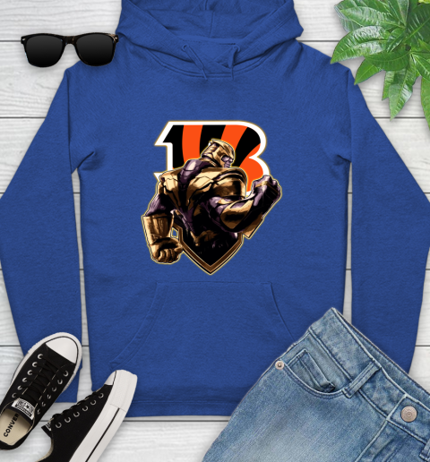 NFL Thanos Avengers Endgame Football Sports Cincinnati Bengals Youth Hoodie 9