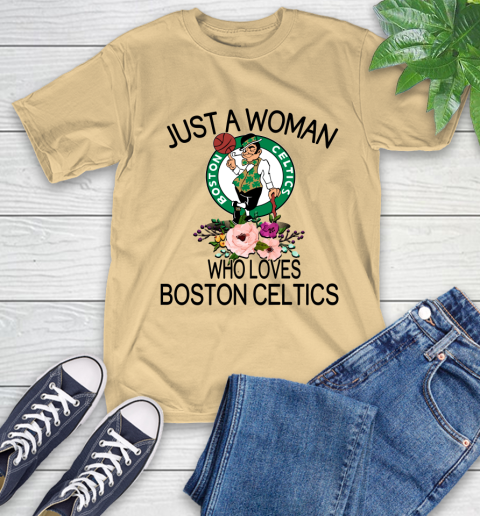NBA Just A Woman Who Loves Boston Celtics Basketball Sports T-Shirt 6