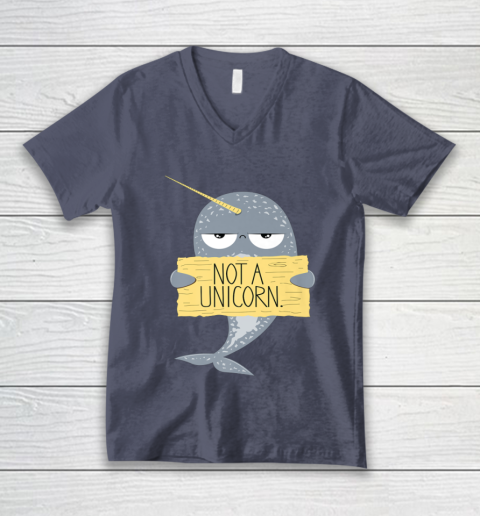 Not A Unicorn Cute Funny Narwhal Graphic V-Neck T-Shirt 8