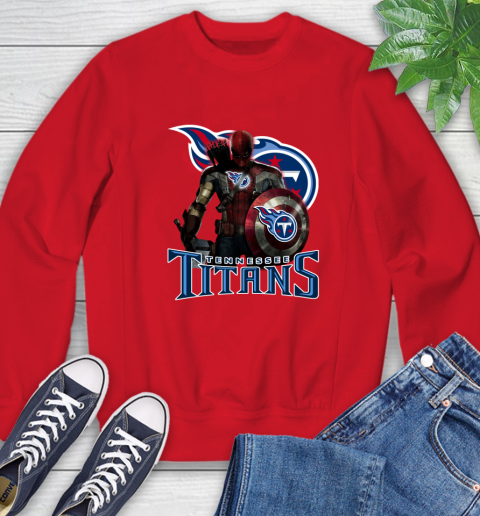 NFL Captain America Thor Spider Man Hawkeye Avengers Endgame Football Tennessee Titans Sweatshirt 10