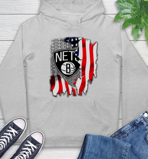 Brooklyn Nets NBA Basketball American Flag Hoodie 6