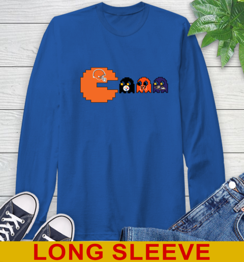 Cleveland Browns NFL Football Pac Man Champion Long Sleeve T-Shirt 9
