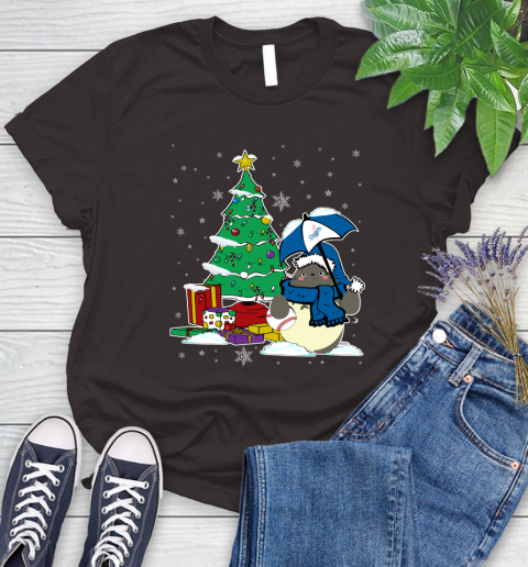 Los Angeles Dodgers MLB Baseball Cute Tonari No Totoro Christmas Sports Women's T-Shirt 11
