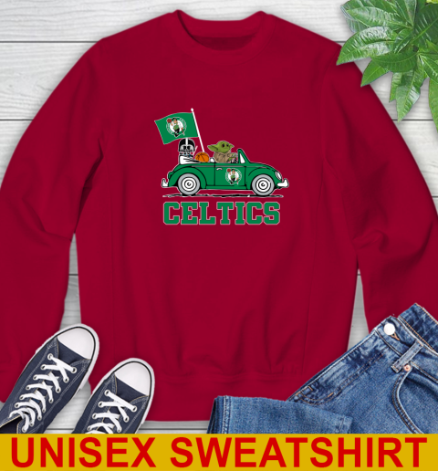 NBA Basketball Boston Celtics Darth Vader Baby Yoda Driving Star Wars Shirt Sweatshirt 7