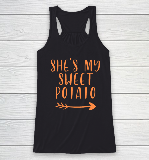 Thanksgiving Matching Couple She's My Sweet Potato I Yam Set Racerback Tank