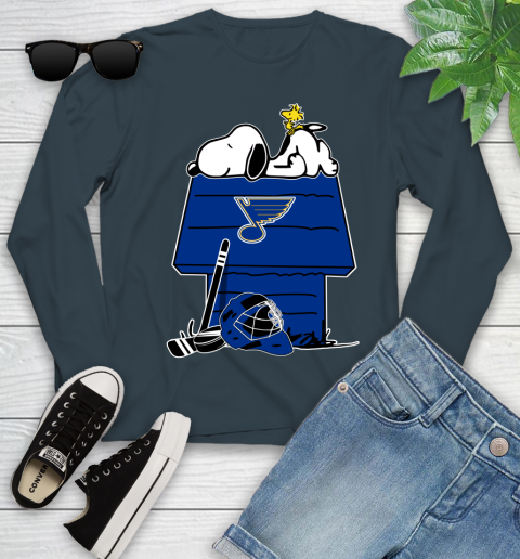 St.Louis Blues NHL Hockey Snoopy Woodstock The Peanuts Movie Youth Long Sleeve 8