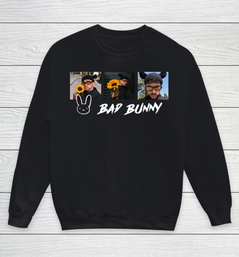 Three Images Bad Bunny Rapper gift Youth Sweatshirt