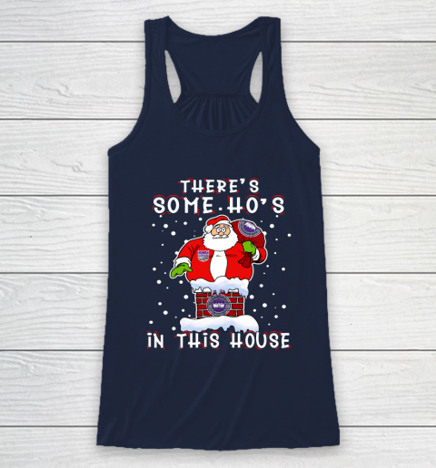 Sacramento Kings Christmas There Is Some Hos In This House Santa Stuck In The Chimney NBA Racerback Tank 8
