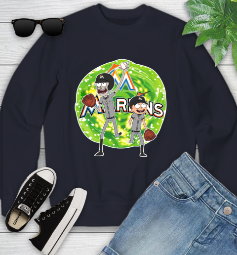 MLB Miami Marlins Rick And Morty Baseball Sports Youth Sweatshirt 3
