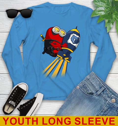 NBA Basketball Memphis Grizzlies Deadpool Minion Marvel Shirt Youth Long Sleeve 8