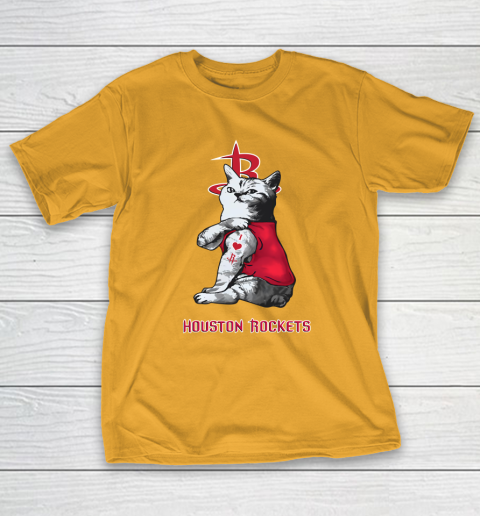 NBA Basketball My Cat Loves Houston Rockets T-Shirt 2