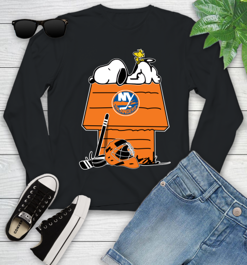New York Islanders NHL Hockey Snoopy Woodstock The Peanuts Movie (1) Youth Long Sleeve 2