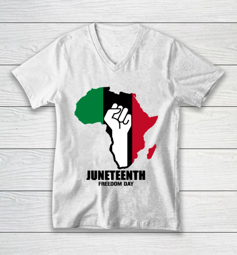 African american  Juneteenth Day V-Neck T-Shirt