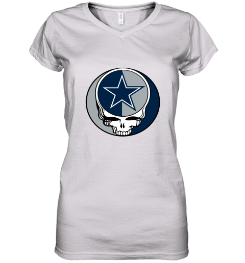 NFL Team Dallas Cowboys x Grateful Dead Women's V-Neck T-Shirt