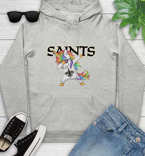 New Orleans Saints NFL Football Funny Unicorn Dabbing Sports Youth Hoodie