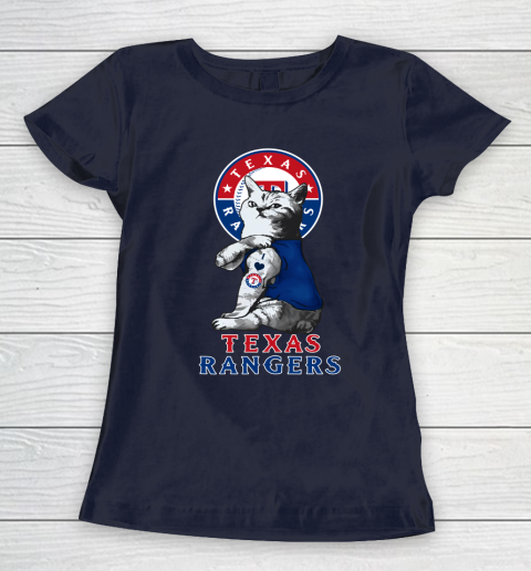 MLB Baseball My Cat Loves Texas Rangers Women's T-Shirt 2