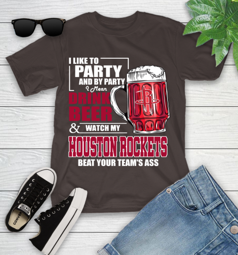 NBA Drink Beer and Watch My Houston Rockets Beat Your Team's Ass Basketball Youth T-Shirt 7